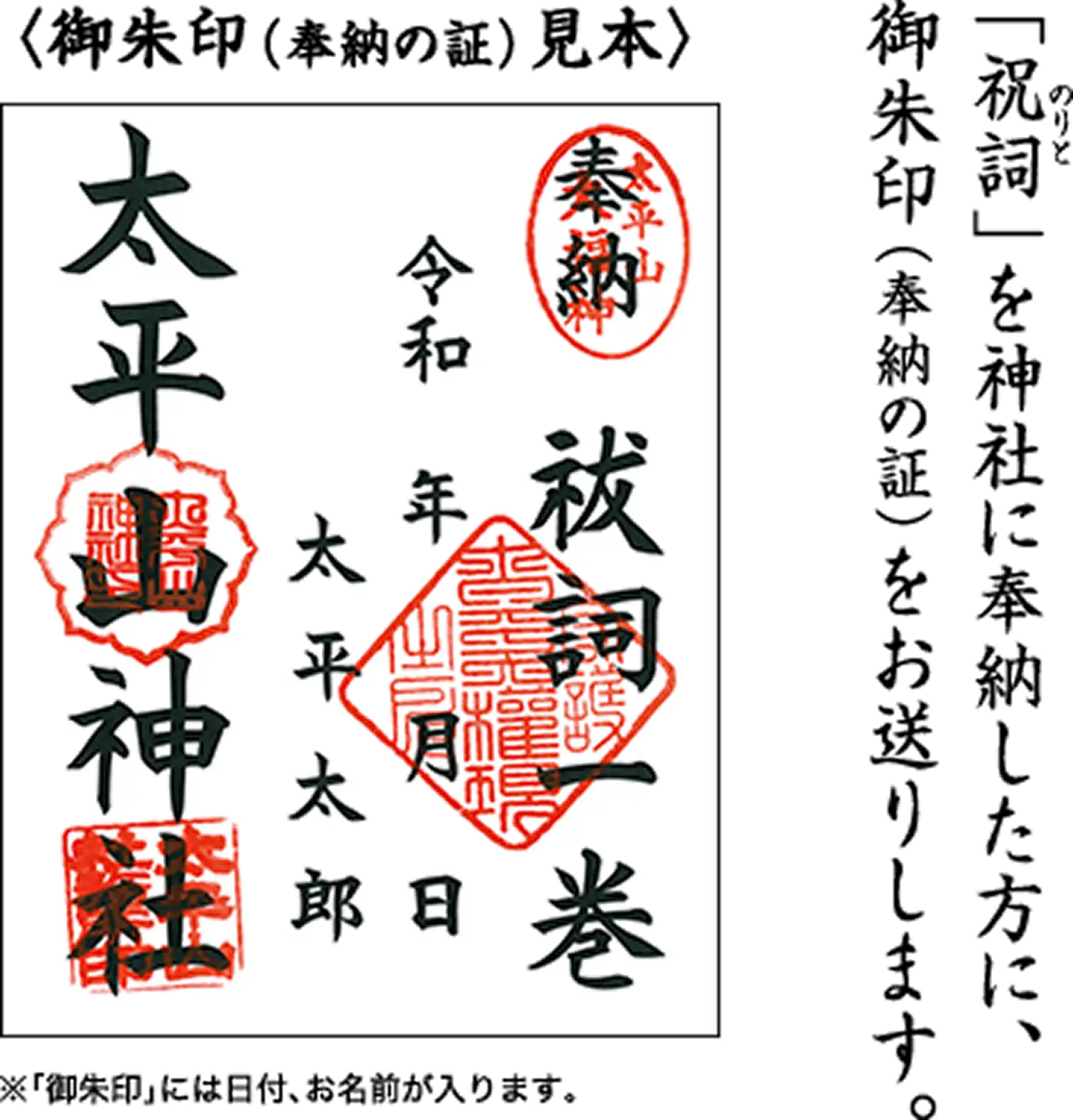御朱印見本